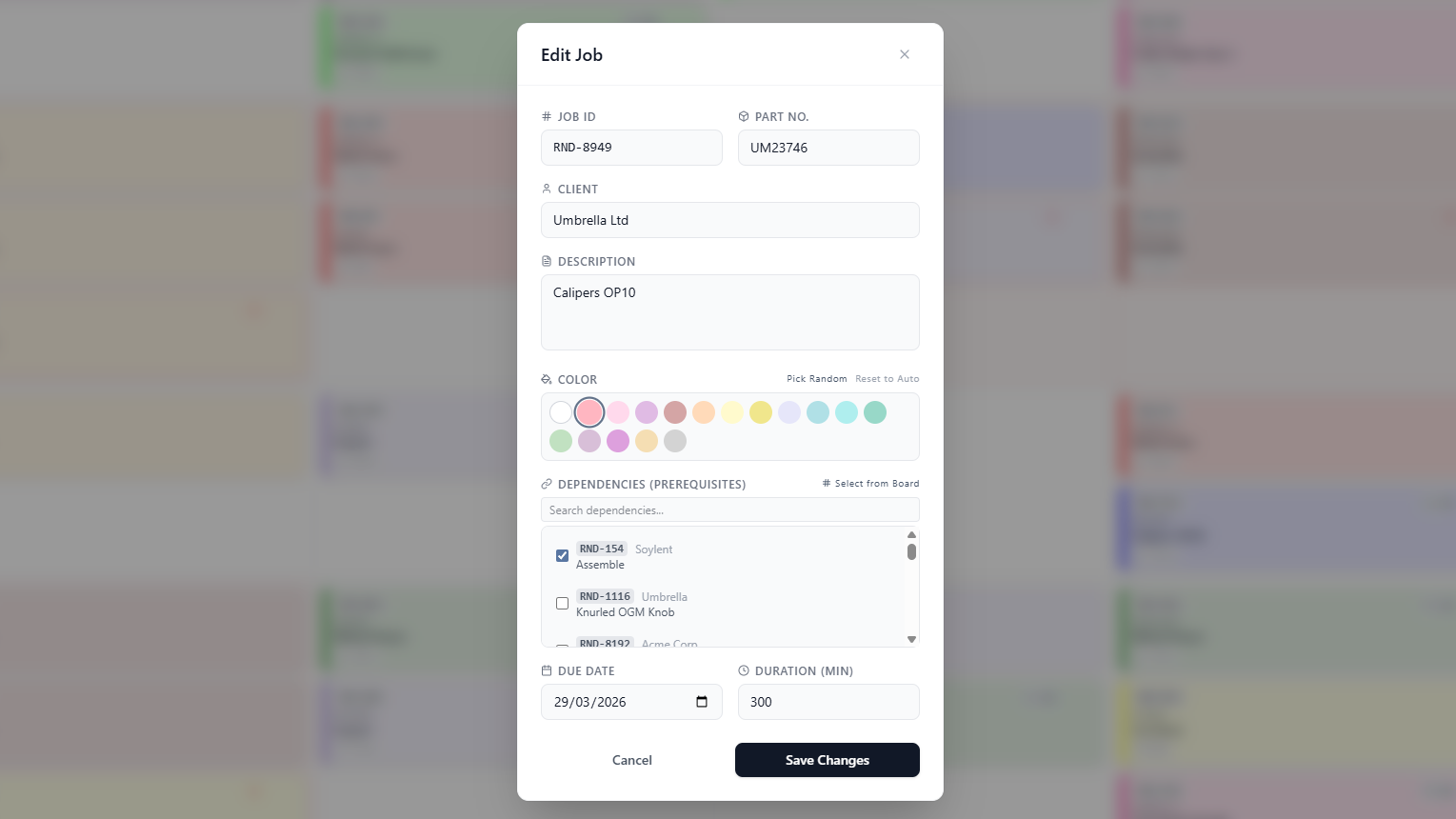 Interactive Job Cards