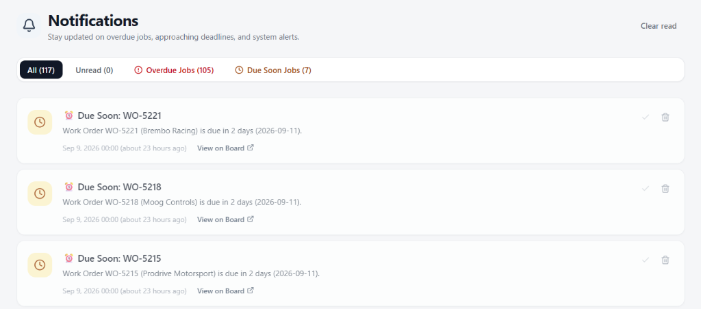 Synctile smart due date alerts and notification centre