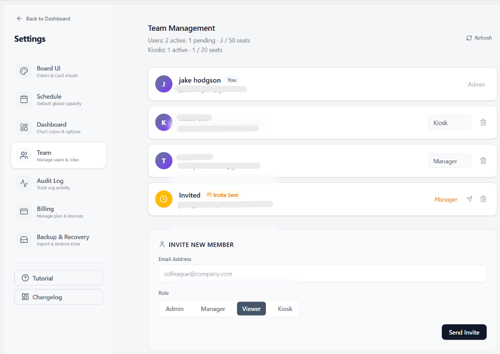 Team Management & Role Access Settings